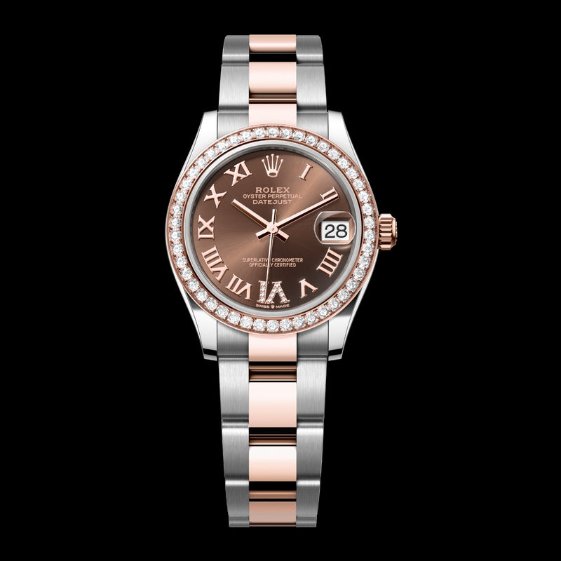 Rolex Datejust 31 278381RBR-0005 Oystersteel & 18k Everose Gold Chocolate Roman Diamond Dial Oyster Bracelet