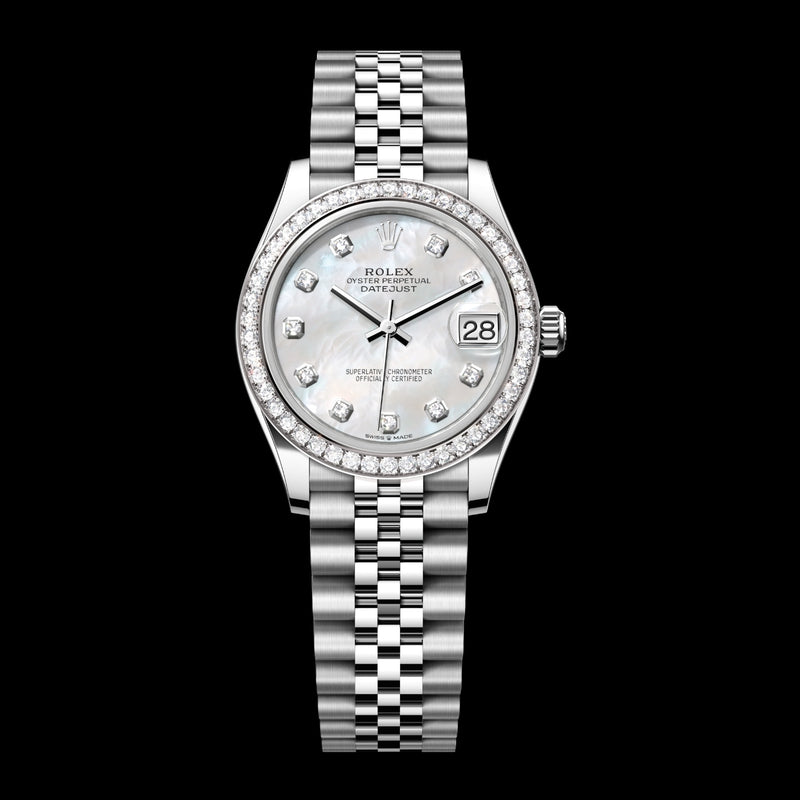 Rolex Datejust 31 278384RBR-0008 Oystersteel & 18k White Gold White Mother-of-Pearl Diamond Dial Jubilee Bracelet