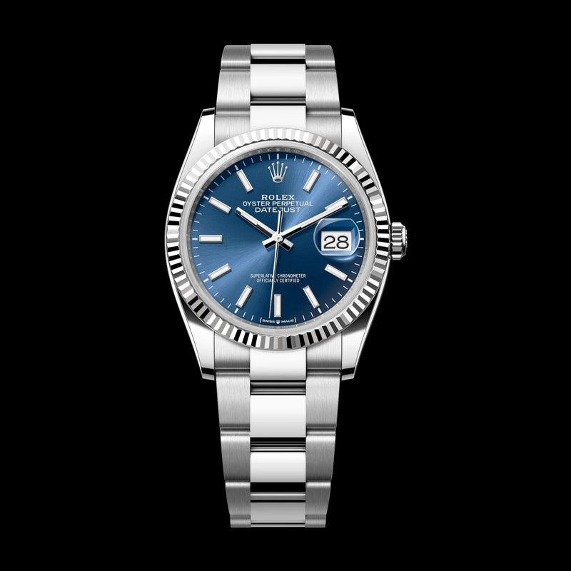 Rolex Datejust 36mm Bright Blue Dial Oystersteel and White Gold Oyster Bracelet 126234-0018