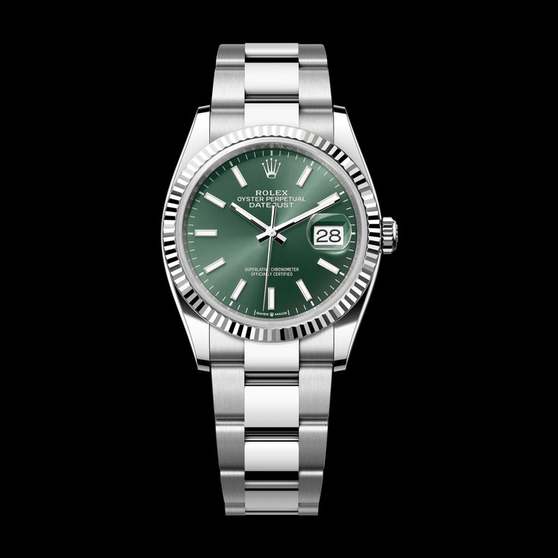 Rolex Datejust 36mm Mint Green Dial Oystersteel and White Gold Oyster Bracelet 126234-0052