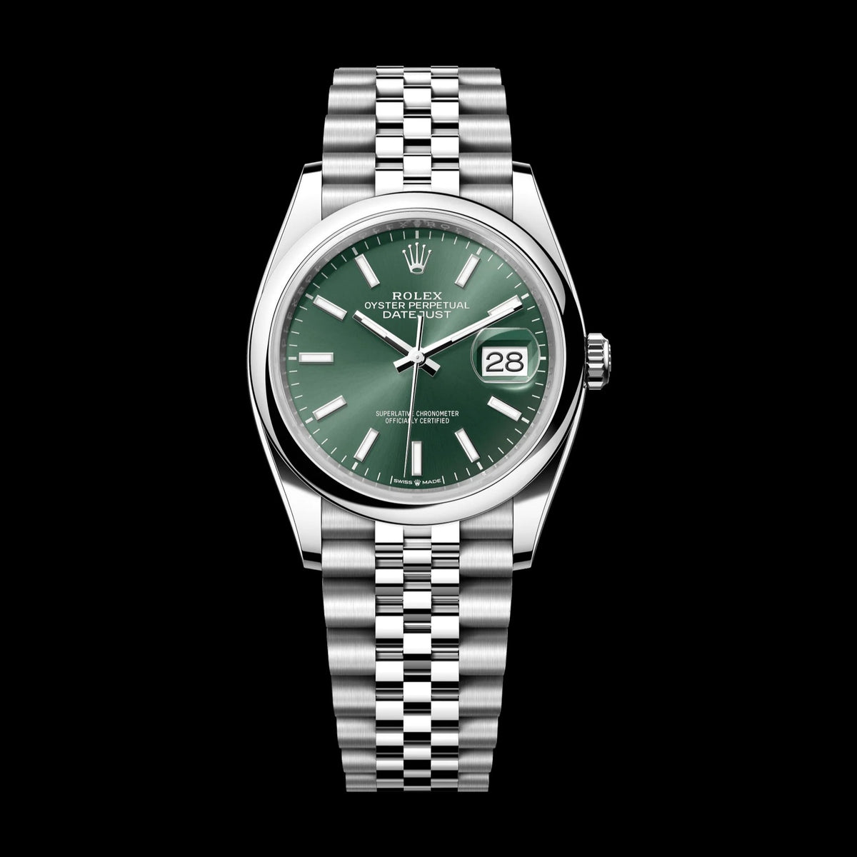 Rolex Datejust 36mm Mint Green Dial Oystersteel Jubilee Bracelet 126200-0023