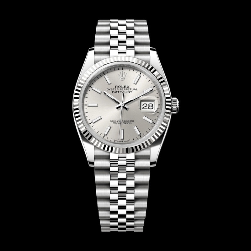 Rolex Datejust 36mm Silver Dial Oystersteel and White Gold Jubilee Bracelet 126234-0013