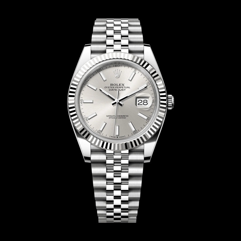 Rolex Datejust 41 mm Silver Dial Oystersteel and White Gold Jubilee Bracelet 126334-0004