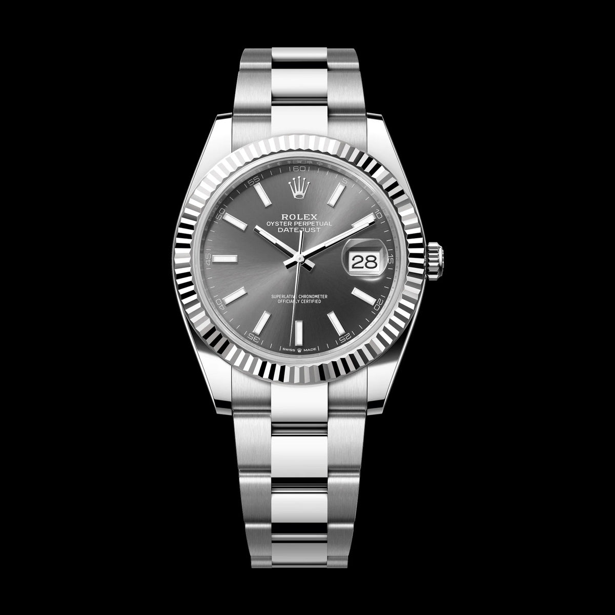 Rolex Datejust 41 mm Slate Dial Oystersteel and White Gold Oyster Bracelet 126334-0013