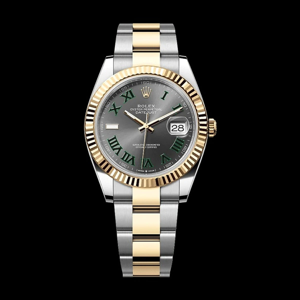 Rolex Datejust 41 mm Wimbledon Slate Dial Oystersteel & Yellow Gold 126333-0019