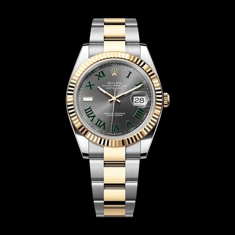 Rolex Datejust 41 mm Wimbledon Slate Dial Oystersteel & Yellow Gold 126333-0019