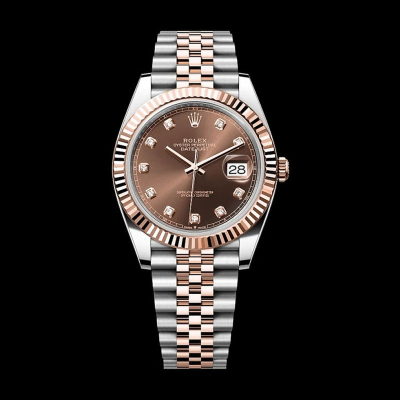 Rolex Datejust 41mm Chocolate Diamond Dial Oystersteel & Everose Gold m126331-0004