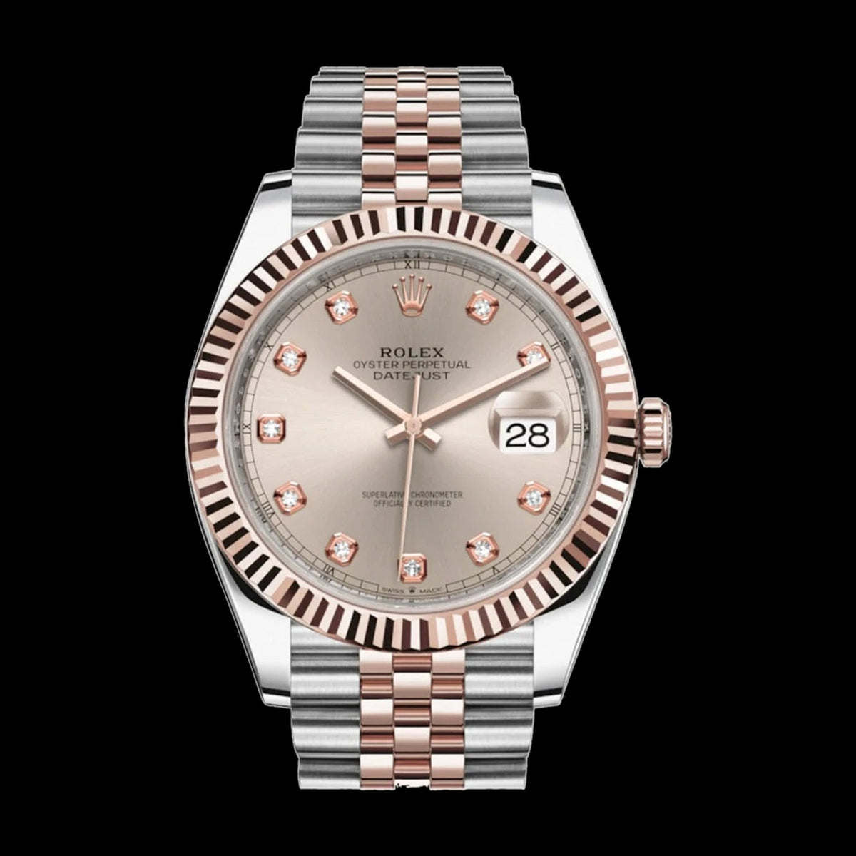 Rolex Datejust 41mm Sundust Diamond Dial Stainless Steel & Everose Gold 126331