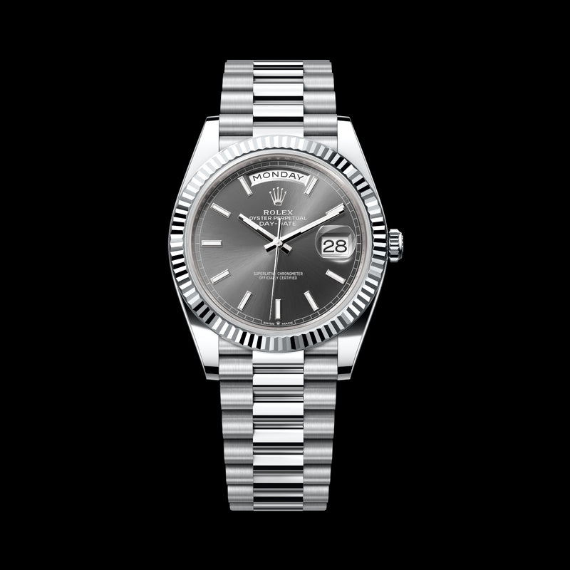 Rolex Day-Date 40 228236-0013 950 Platinum Slate Dial President Bracelet