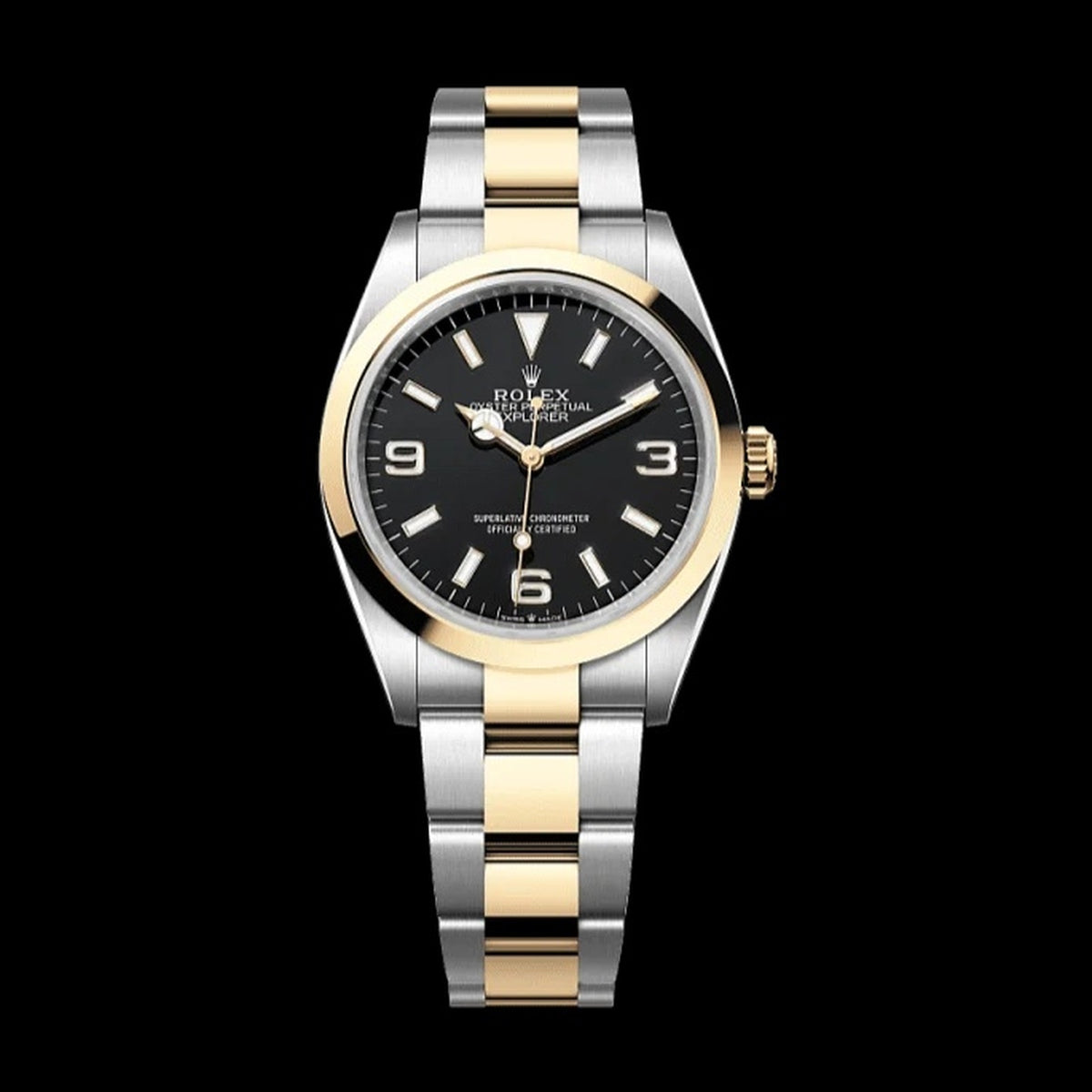 Rolex Explorer 36 mm Black Dial Oystersteel And Yellow Gold Oyster Bracelet 124273-0001