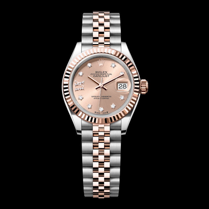 Rolex Lady-Datejust 28 279171-0027 Oystersteel & 18k Everose Gold Rosé Diamond Dial Jubilee Bracelet