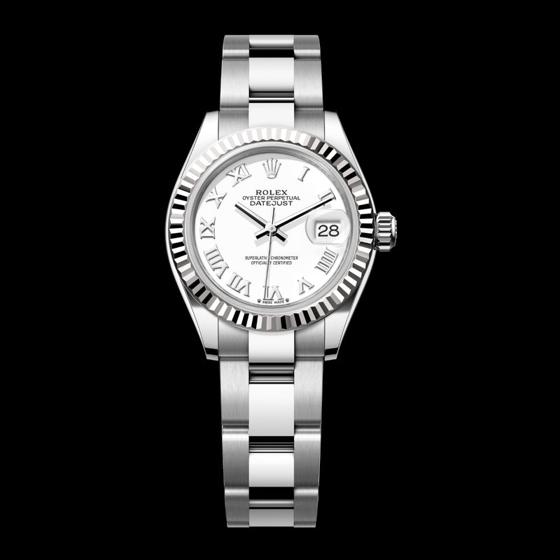 Rolex Lady-Datejust 28 279174-0020 Oystersteel & 18k White Gold White Roman Dial Oyster Bracelet