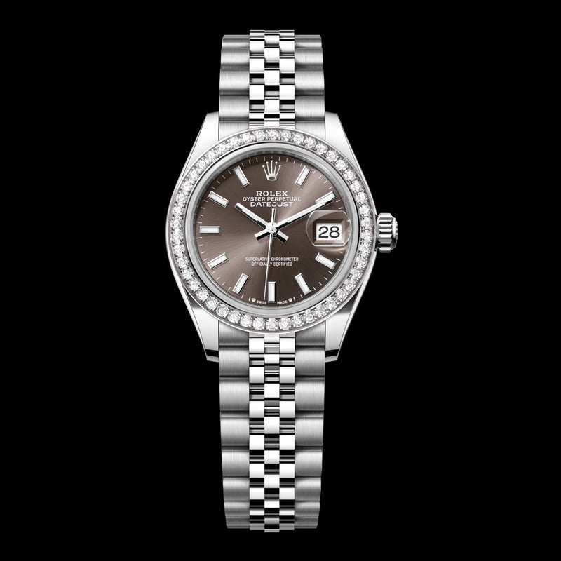 Rolex Lady-Datejust 28 279384RBR-0013 Oystersteel & 18k White Gold Dark Grey Dial Jubilee Bracelet