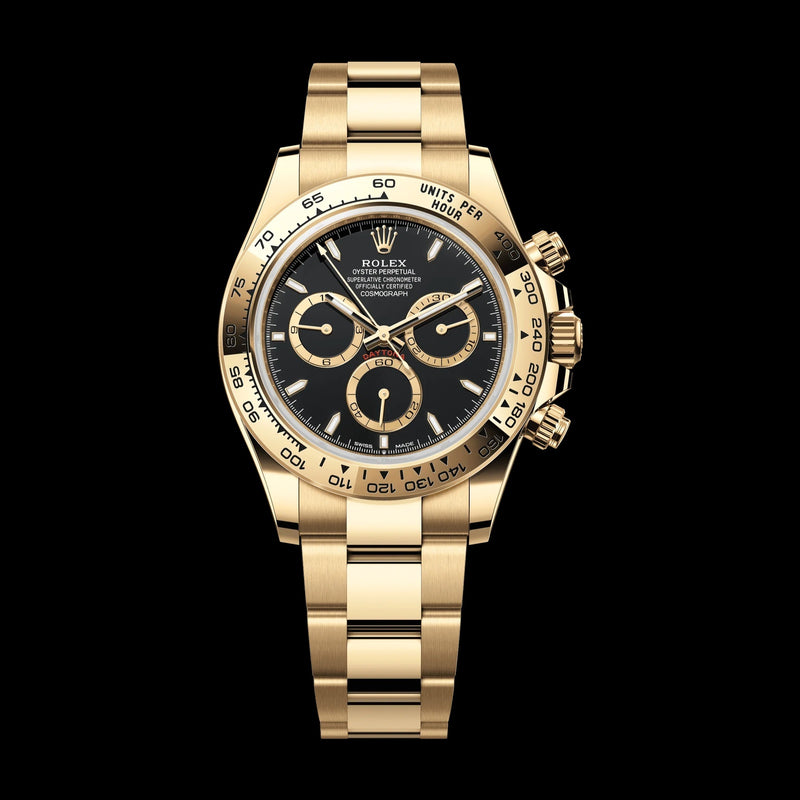 Rolex Oyster 40 mm Black, Golden Counter Rings Dial 18k Yellow Gold 126508-0004