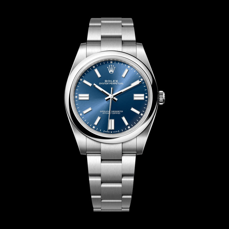 Rolex Oyster Perpetual 41 mm Bright Blue Dial Oystersteel Oyster Bracelet 124300-0003