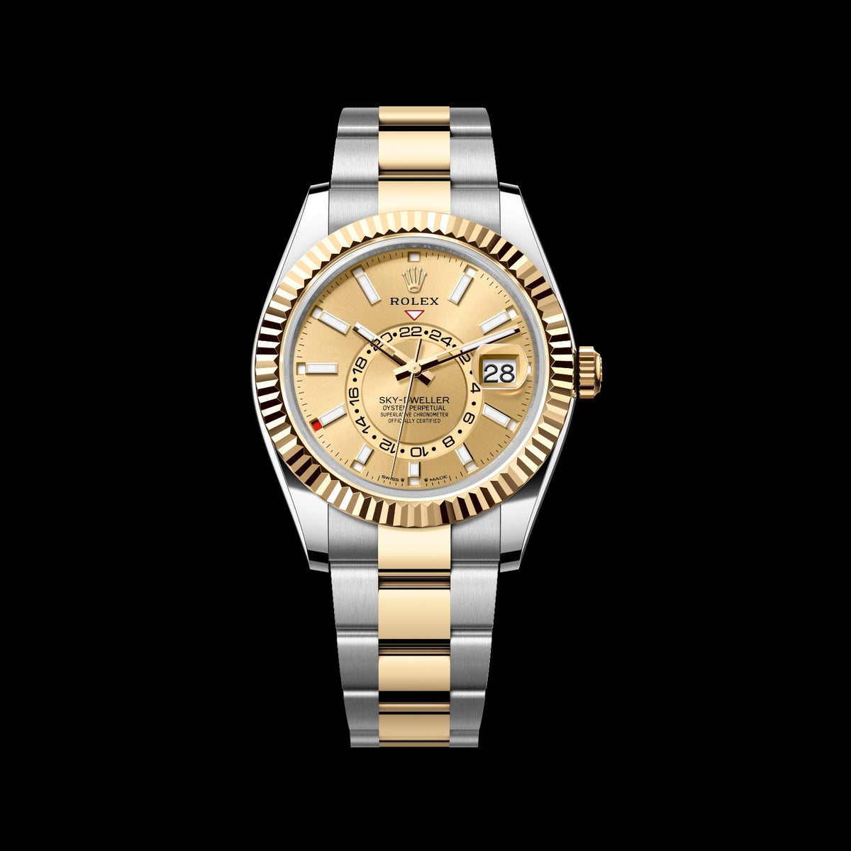 Rolex Sky-Dweller 336933-0001 Oystersteel & 18k Yellow Gold Champagne Dial Oyster Bracelet