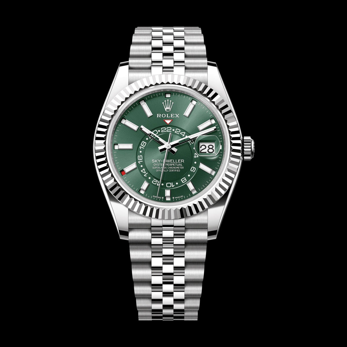 Rolex Sky-Dweller 42 mm Mint Green Dial Oystersteel Jubilee Bracelet 336934-0002