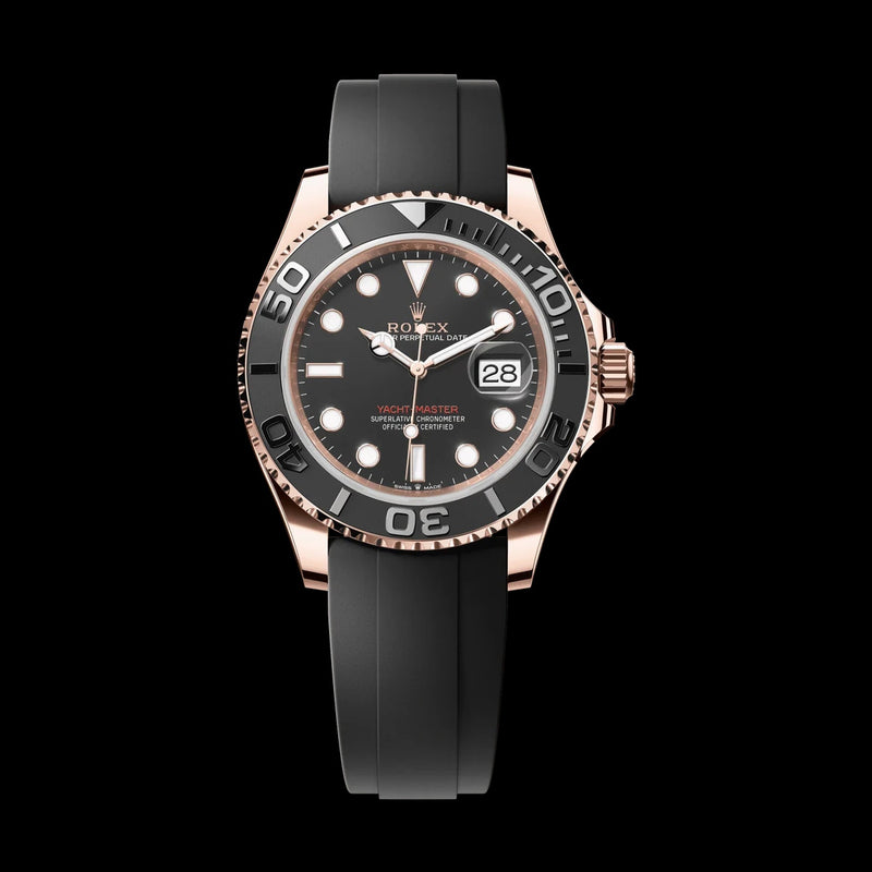 Rolex Yacht-Master 126655: 18k Everose Gold, Black Dial, Oysterflex Bracelet